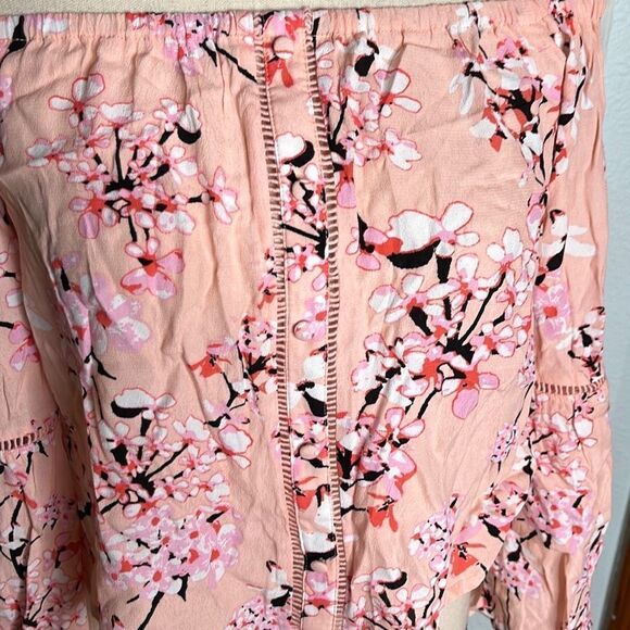 Cupcakes And Cashmere Cherry Blossom Off Shoulder Blouse Crop Top Trim Size Extr - Picture 4 of 11